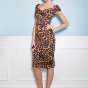 Donna Rocco Leopard back zip Dress